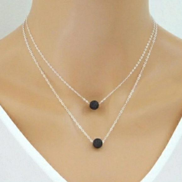 lava stone bead aromatherapy necklace - Picture 1 of 4